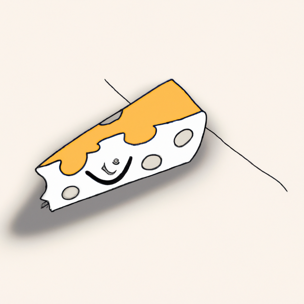 Illustration d’un fromage souriant minimaliste